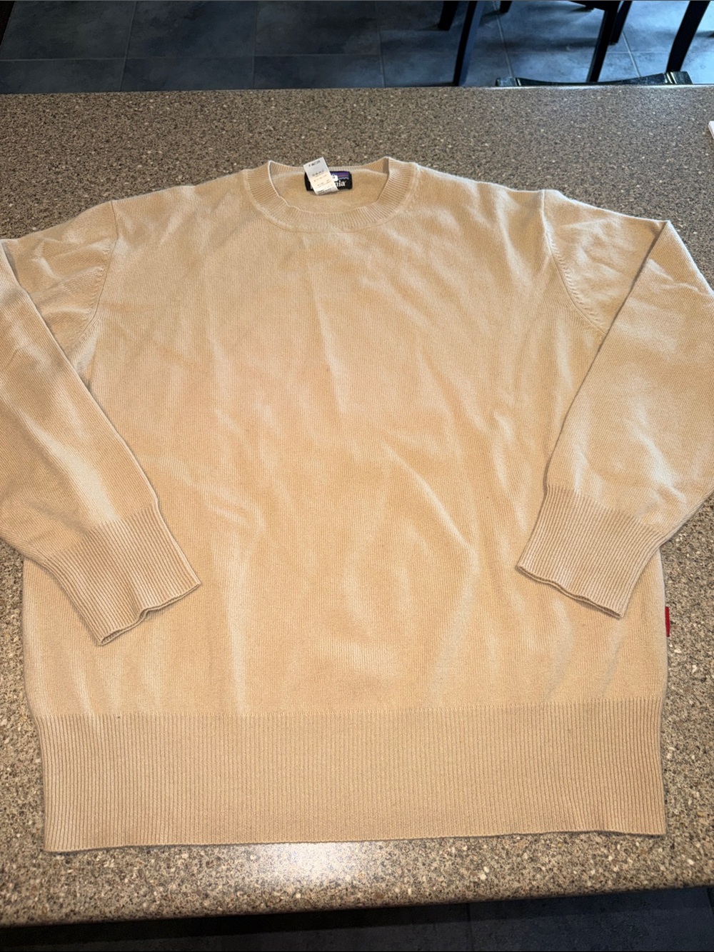 Patagonia Cashmere Men's Beige Crewneck Sweater